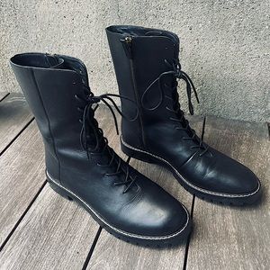 J. Crew Gwen lug-sole leather lace up boots